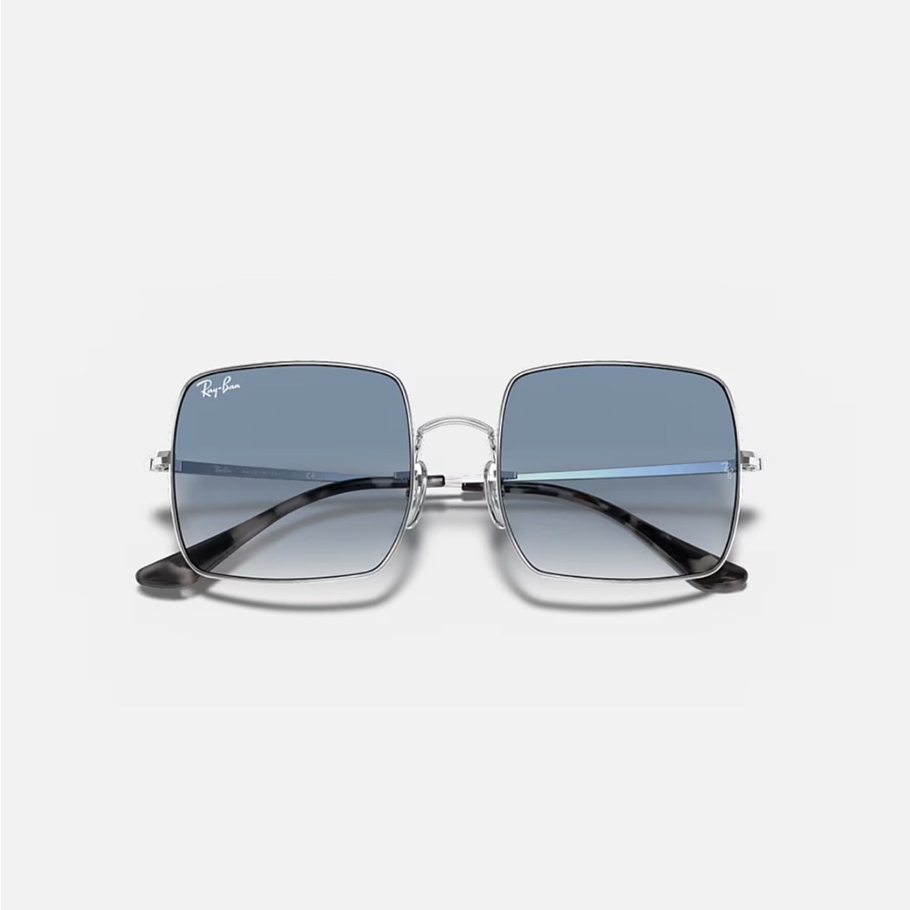 Ray-Ban Silver and Blue Square Sunglasses